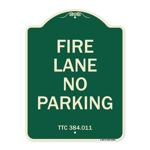 Texas Fire Lane No Parking Heavy-Gauge Aluminum Architectural Sign, 18" L, 24" H, G-1824-22825